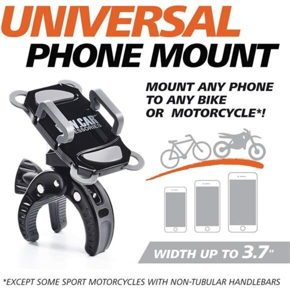 Bike & Motorcycle Phone Mount - For iPhone 14 (13, Xr, SE, Max/Plus), Galaxy S22 - Picture 2 of 7